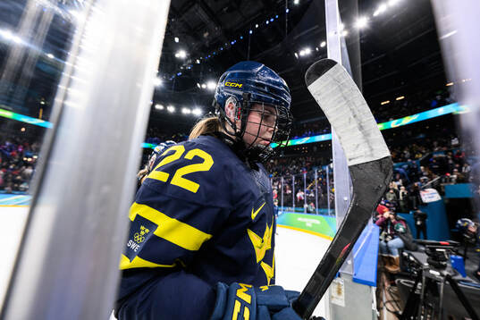 Hanna Thuvik of Sweden in the women's ice hockey bronze