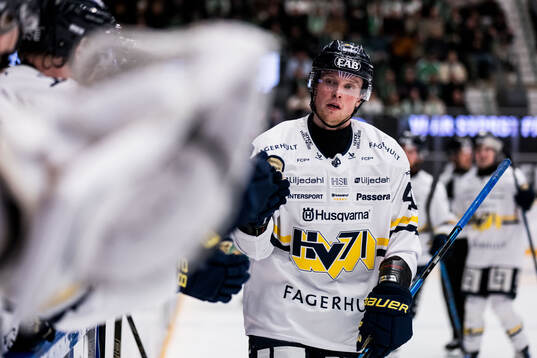 HV71s Oskar Stål-Lyrenäs jublar