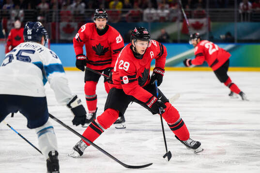 Nathan MacKinnon of Canada in the men's ice hockey