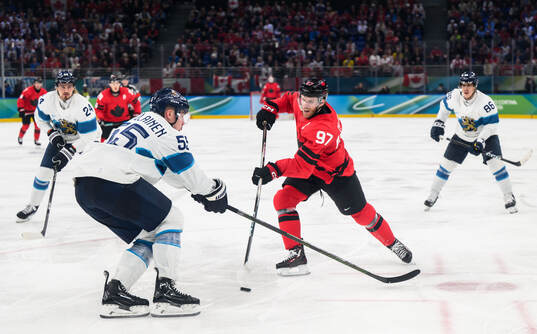 Connor McDavid of Canada in the men's ice hockey semifinal