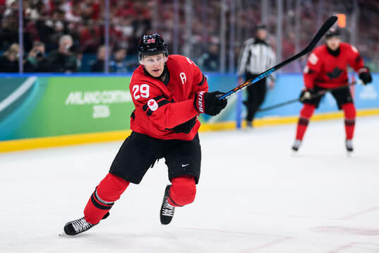 Nathan MacKinnon of Canada in the men's ice hockey