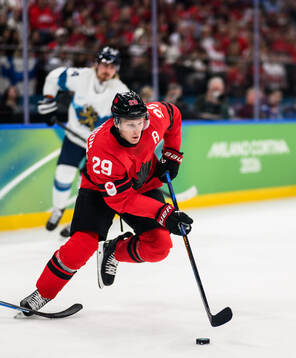 Nathan MacKinnon of Canada in the men's ice hockey