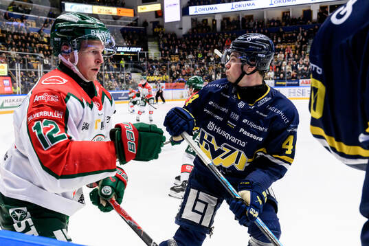 rölundas Max Friberg och HV71s Hugo Fransson