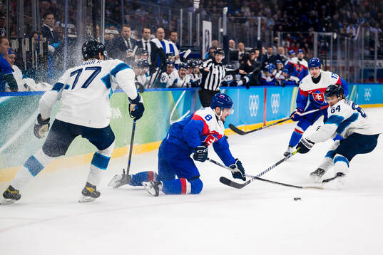 Oliver Okuliar of Slovakia and Niko Mikkola and Mikael