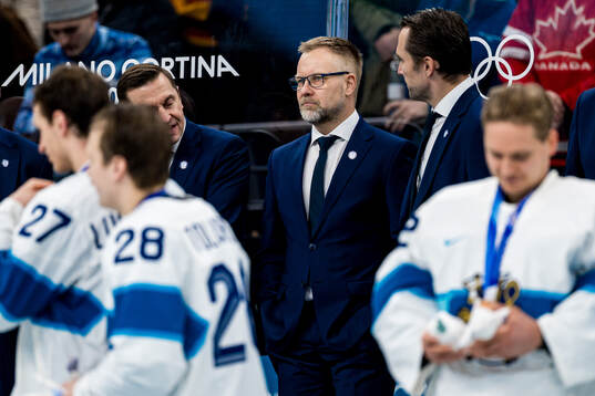 Assistant coach Mikko Manner of Finland with their bronze