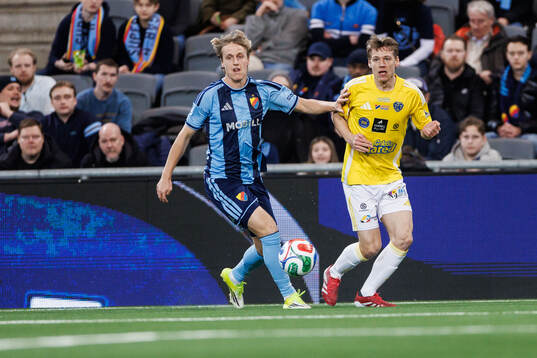 Djurgårdens Jeppe Okkels och Falkenbergs FFs Linus