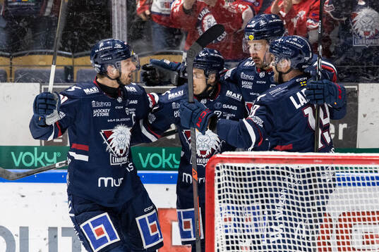 Linköpings spelare jublar