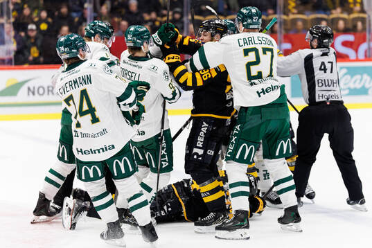 Färjestads Lucas Forsell och Skellefteås Rickard Hugg