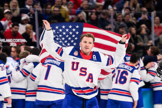 Matthew Tkachuk of USA celebrates