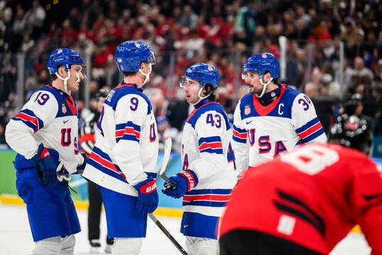 Matthew Tkachuk, Jack Eichel, Quinn Hughes and Auston