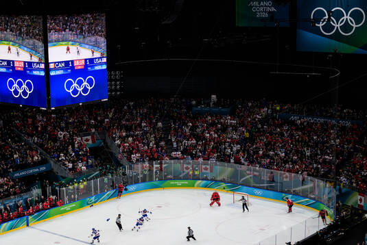 Dylan Larkin, Zach Werenski and Jack Hughes of USA