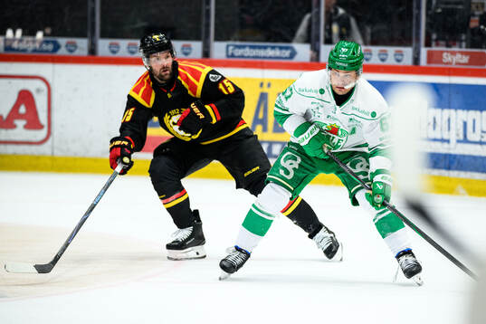 Brynäs Simon Bertilsson och Rögles Leon Bristedt