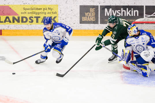 Leksands Matt Caito och målvakt Marcus Gidlöf
