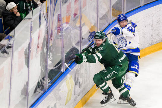 Färjestads Joakim Nygård och Leksands Michael Lindqvist