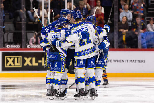 Leksands spelare jublar