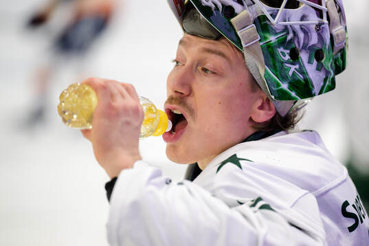 Färjestads målvakt Emil Larmi