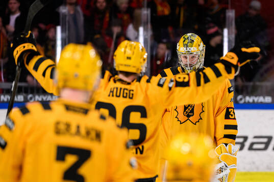 Skellefteås Rickard Hugg och målvakt Linus Söderström