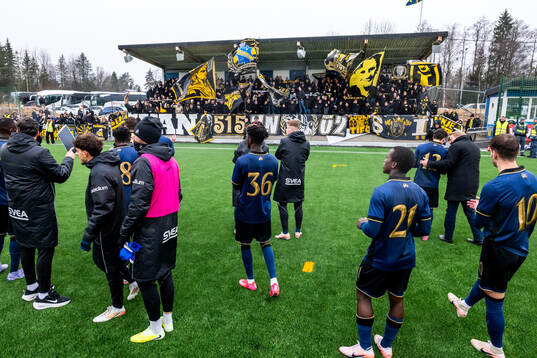 AIKs spelare jublar med fansen