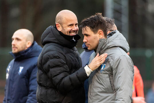 Malmö FFs huvudtränare Miguel Angel Ramirez och Yanis