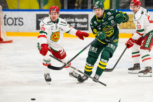 Björklövens Fredrik Forsberg och Moras Connor Maceachern