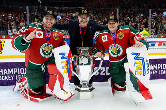 der Tobias Normann, goaltender coach Peter Iversen and