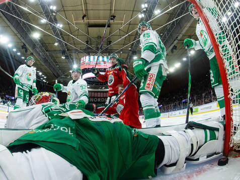 Frölundas Nicklas Lasu jublar