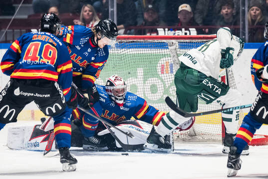 Malmö Redhawks målvakt Marek Langhamer och Färjestads