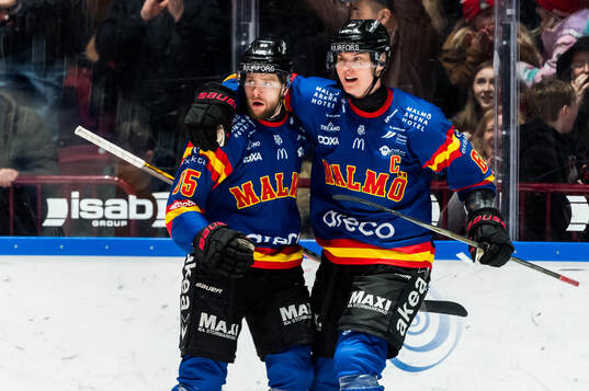 Malmö Redhawks Carl Persson, Fredrik Händemark och Carl