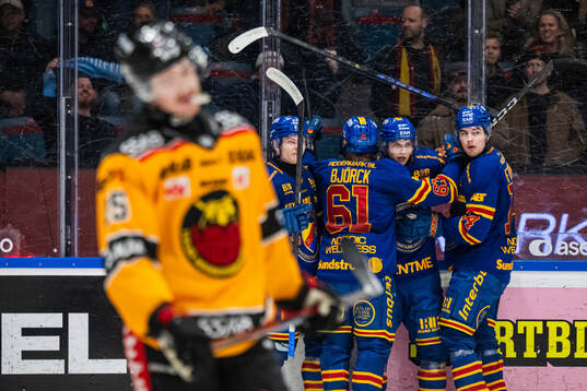 Djurgårdens Victor Eklund jublar