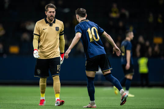 AIKs målvakt Kristoffer Nordfeldt och Bersant Celina