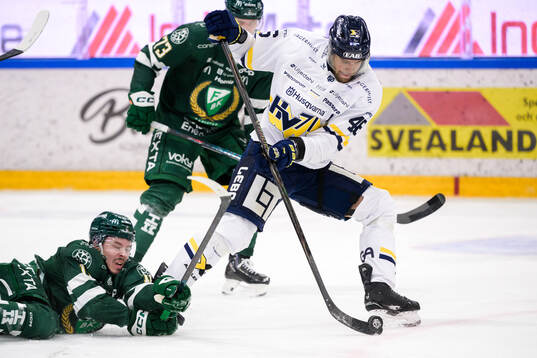 Färjestads Joakim Nygård och HV71s Joona Luoto