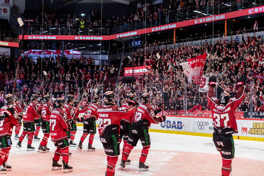 Örebros spelare jublar med publiken