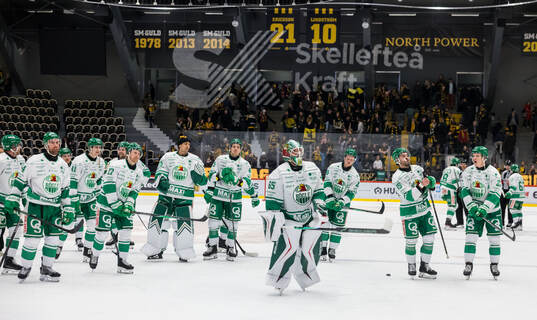 Rögles spelare med målvakt Christoffer Rifalk (m) jublar