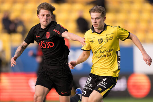 Brommapojkarnas Lukas Björklund och Elfsborgs Gottfrid Rapp
