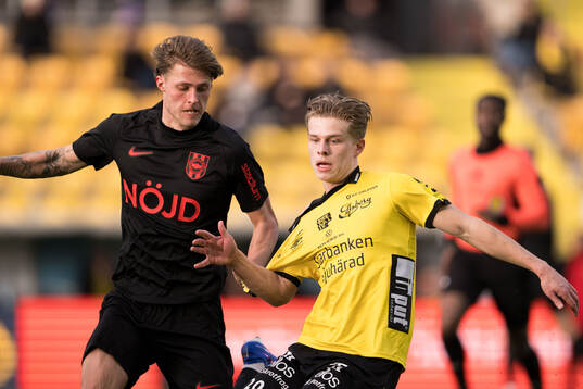 Brommapojkarnas Lukas Björklund och Elfsborgs Gottfrid Rapp