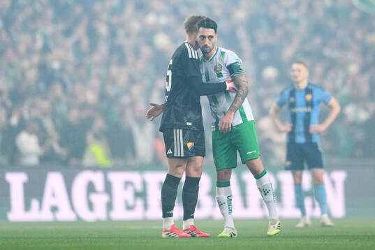 Djurgårdens Jacob Rinne och Hammarbys Nahir Besara