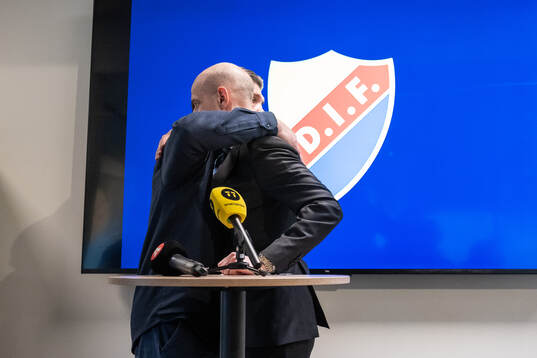Bosse Andersson, sportchef Djurgården, och Erik Gozzi,