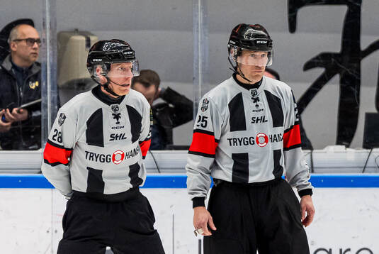 Domare Mikael Holm och Tobias Björk