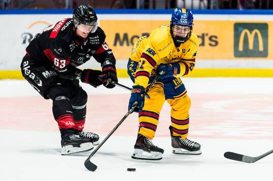 Malmö Redhawks Fredrik Händemark mot Djurgårdens Viggo