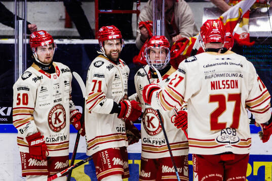 Kalmars Gabriel Olsson jublar