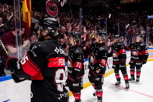 Malmö Redhawks spelare jublar