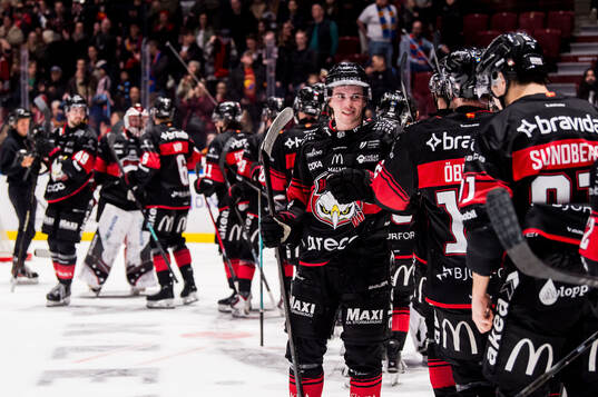 Malmö Redhawks spelare jublar