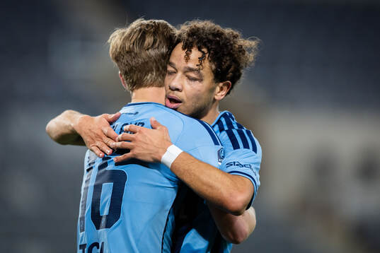 Djurgårdens Bo Hegland och Mikael Anderson