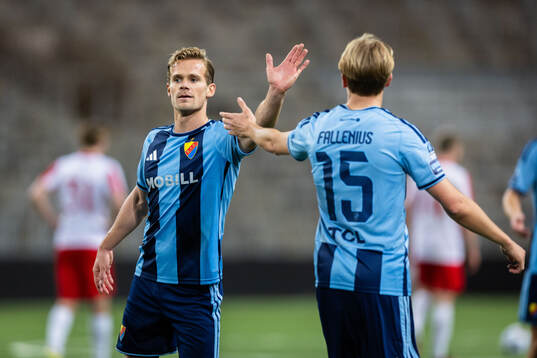Djurgårdens Hampus Finndell och Oskar Fallenius