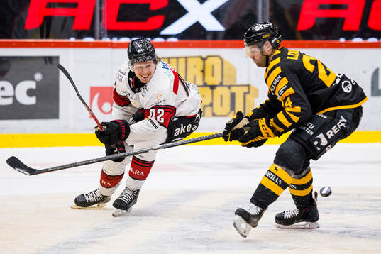 Malmö Redhawks Robin Salo och Skellefteås Oscar Lindberg