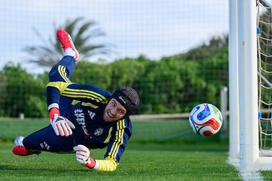 goalkeeper Noel Törnqvist of the Swedish national football