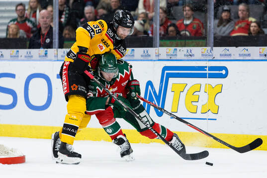 Luleås Pontus Själin och Frölundas Max Friberg