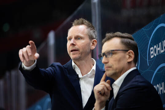 Frölundas tränare Robert Ohlsson och assisterande