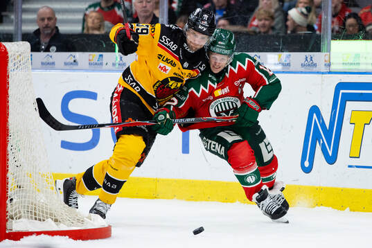 Luleås Pontus Själin och Frölundas Max Friberg