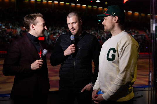 Tidigare Frölunda spelarna Sebastian Stålberg och  Mats